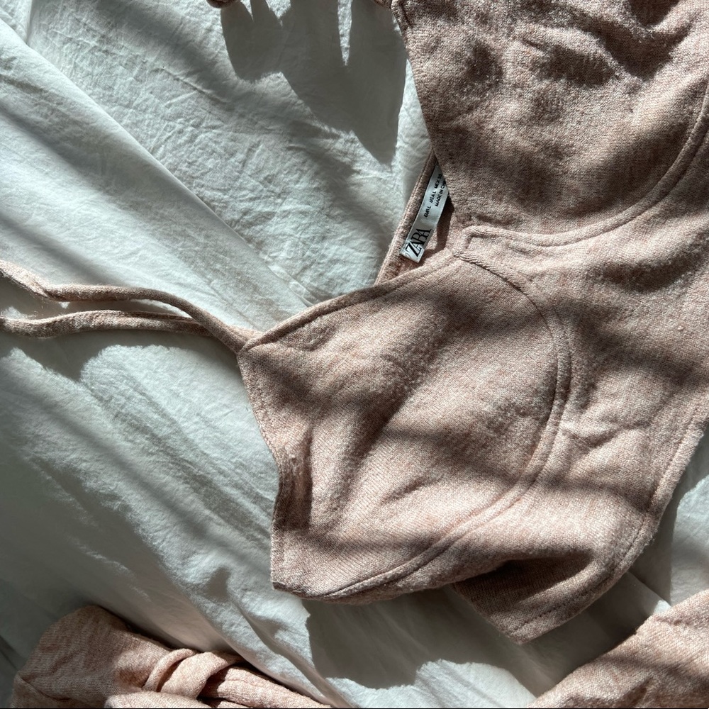Zara crop tank top and cardigan set - Picture 3 of 7